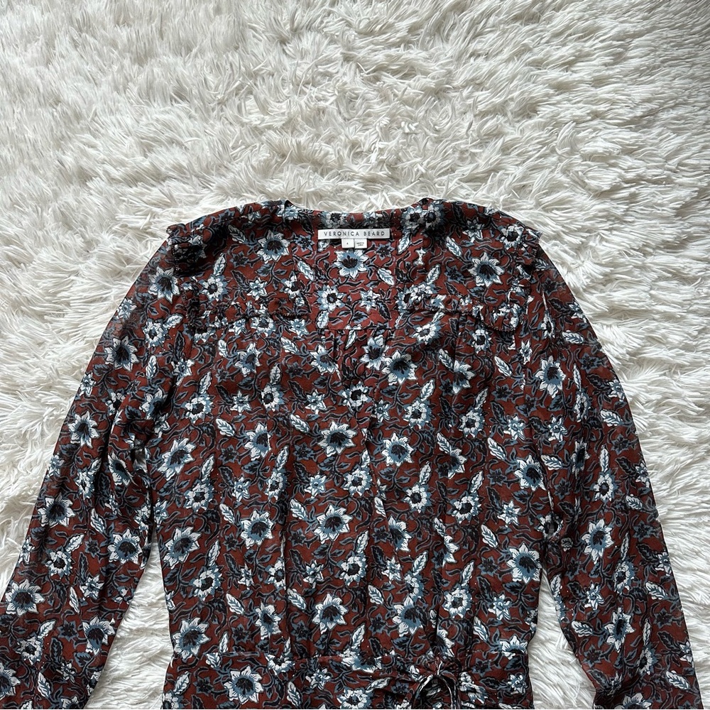 Veronica Beard Anjali Floral Mini Dress Silk Size 4 - Picture 3 of 12